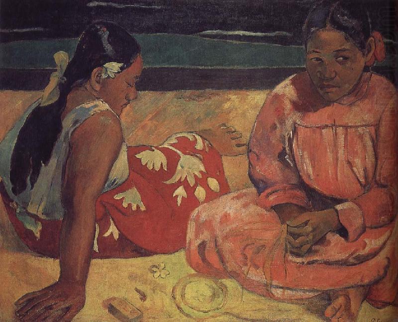 Paul Gauguin The two women on the beach china oil painting image